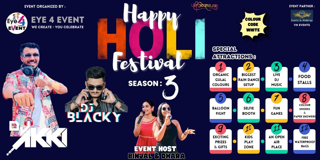 HAPPY HOLI FESTIVAL 2024 | holi-parties Tickets Ahmedabad - BookMyShow