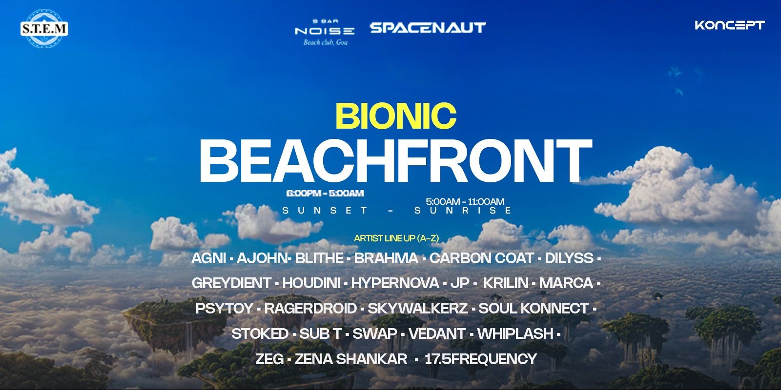 BIONIC BEACHFRONT AT 9BAR NOISE GOA music-shows Event Tickets Goa ...