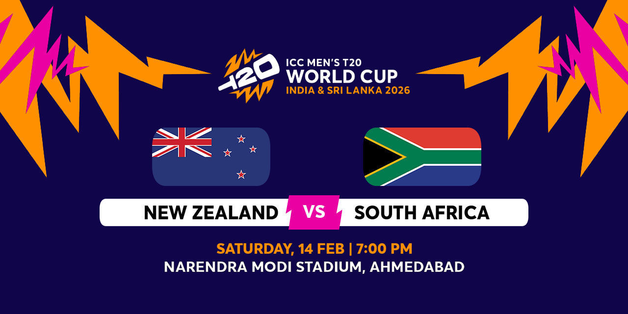 New Zealand vs South Africa - ICC Men's T20 WC 2026 이벤트 배너