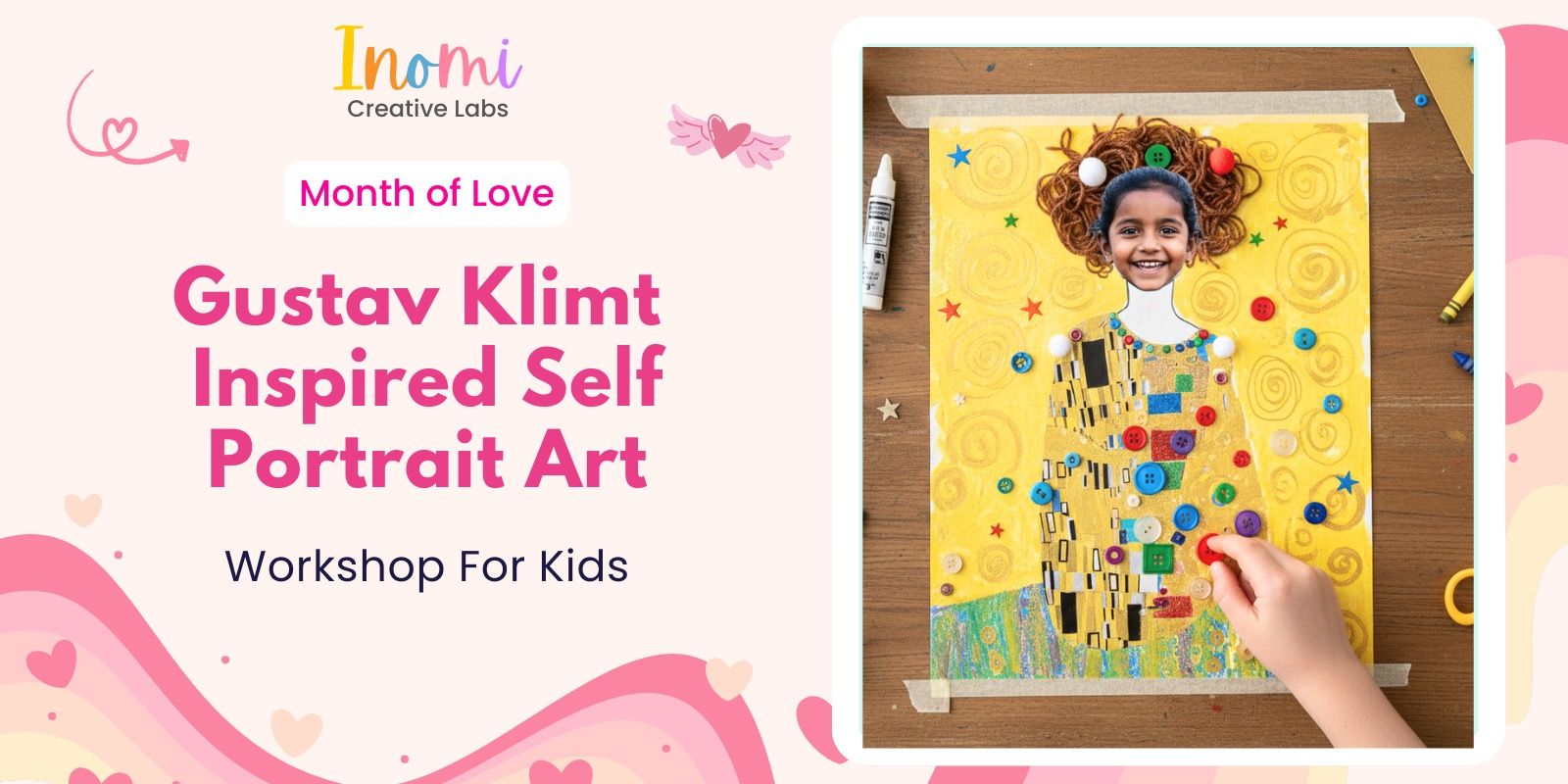 Gustav Klimt Inspired Self Portrait Art kids Event Tickets Delhi-NCR ...
