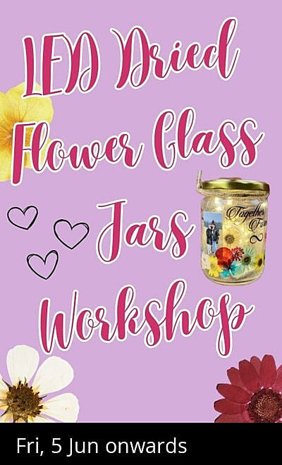 Real Dried Flowers LED Glass Jars 