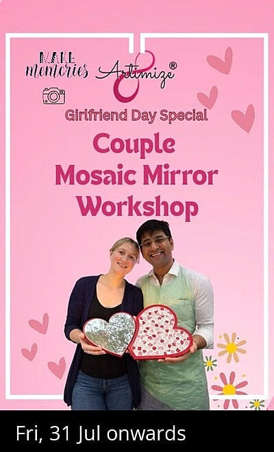 Girlfriend Day Couple Mosaic Mirror Workshop