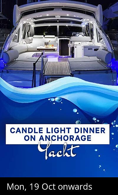 Candle Light Dinner On Anchorage Yacht