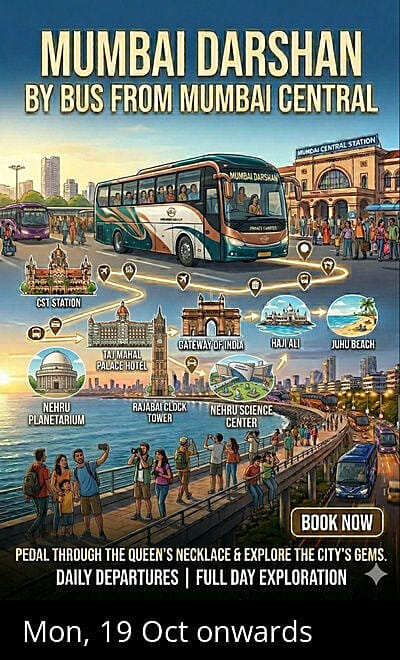 Mumbai Darshan by Bus from Mumbai Central