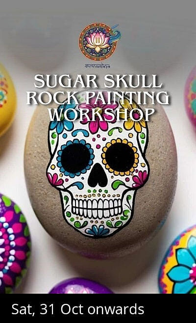 Sugar Skull Rock Painting - Kalaantara