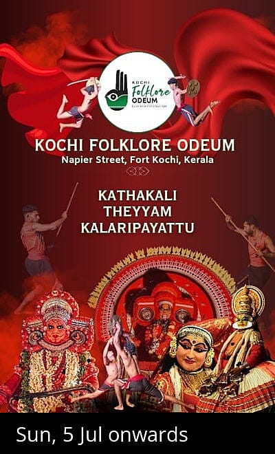 KATHAKALI, KALARI & THEYYAM SHOW BY FOLKLORE ODEUM