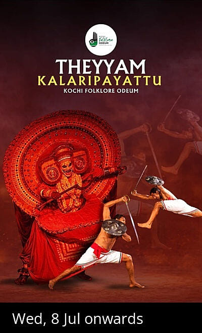 KALARI AND THEYYAM SHOW BY KOCHI FOLKLORE ODEUM