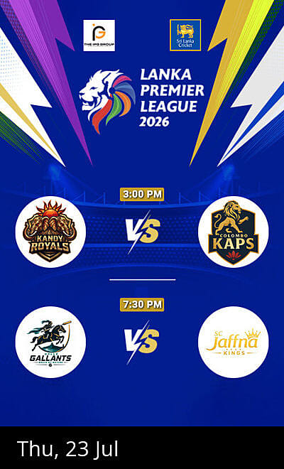 Kandy vs Colombo and Galle vs Jaffna
