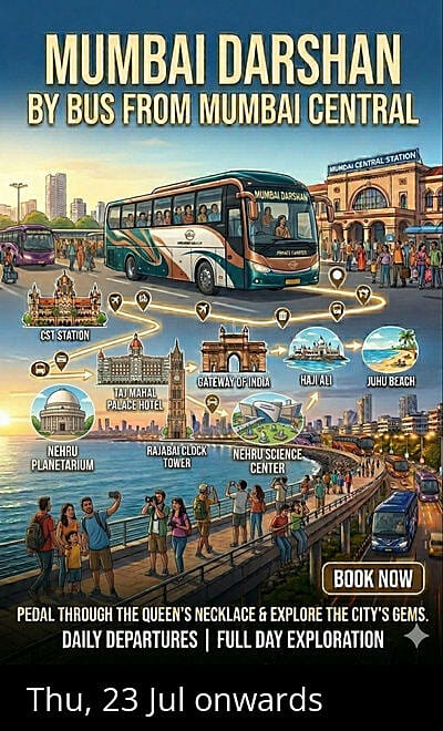 Mumbai Darshan by Bus from Mumbai Central 