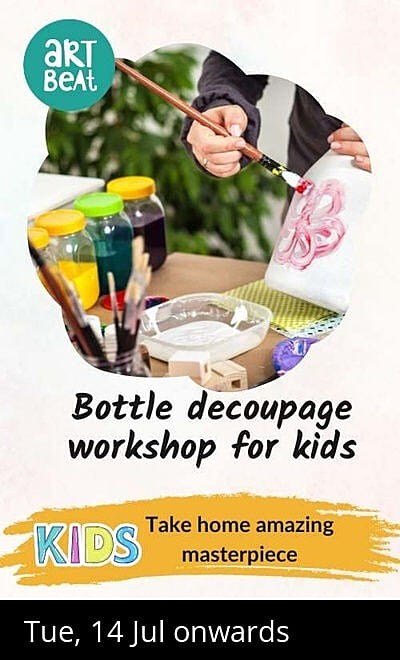 Bottle decoupage for kids