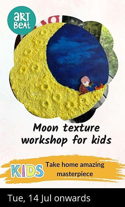 Moon texture painting for kids