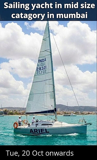 Sailing Mid size yach in Mumbai