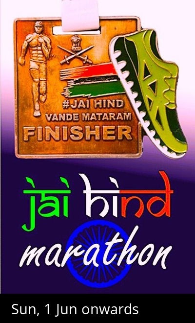 Jai Hind Virtual Marathon - Get Colorful Medal by Courier