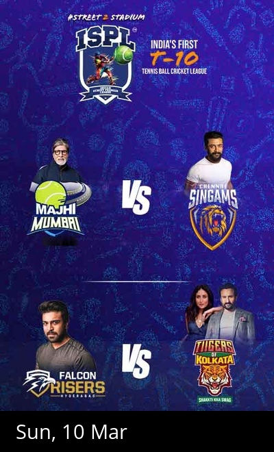 Mumbai vs Chennai & Hyderabad vs Kolkata