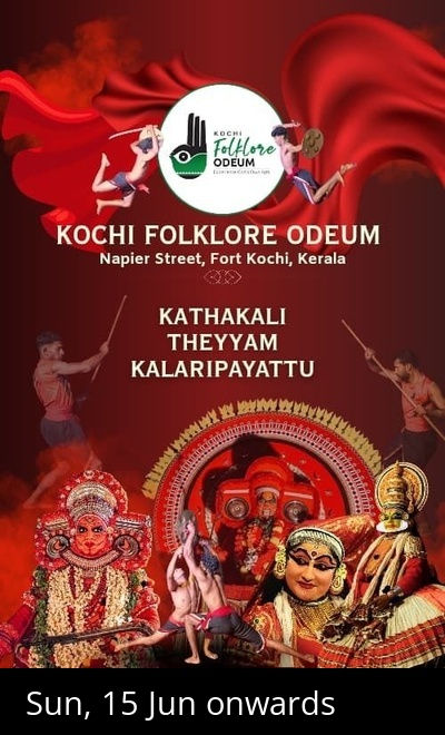 KATHAKALI, KALARI & THEYYAM SHOW BY FOLKLORE ODEUM