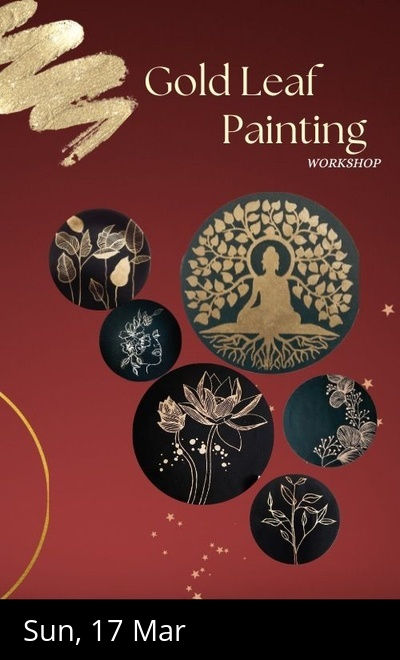 Gold leaf painting workshop by Inspiring Pigments