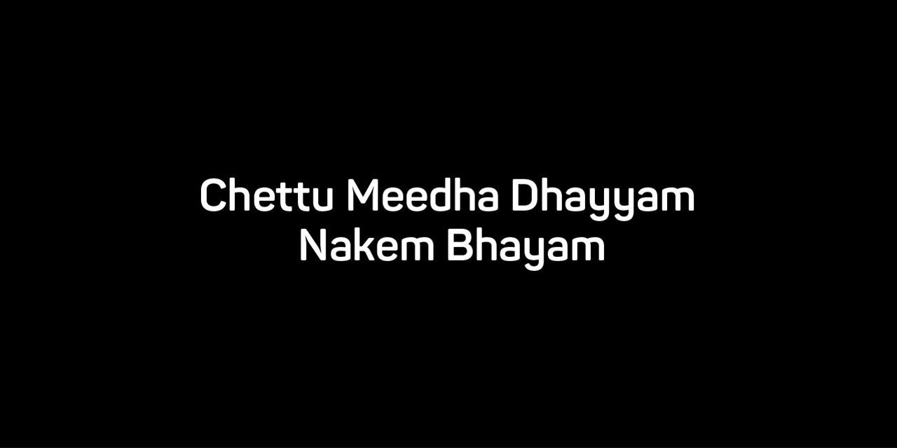 Chettu Meedha Dhayyam Nakem Bhayam