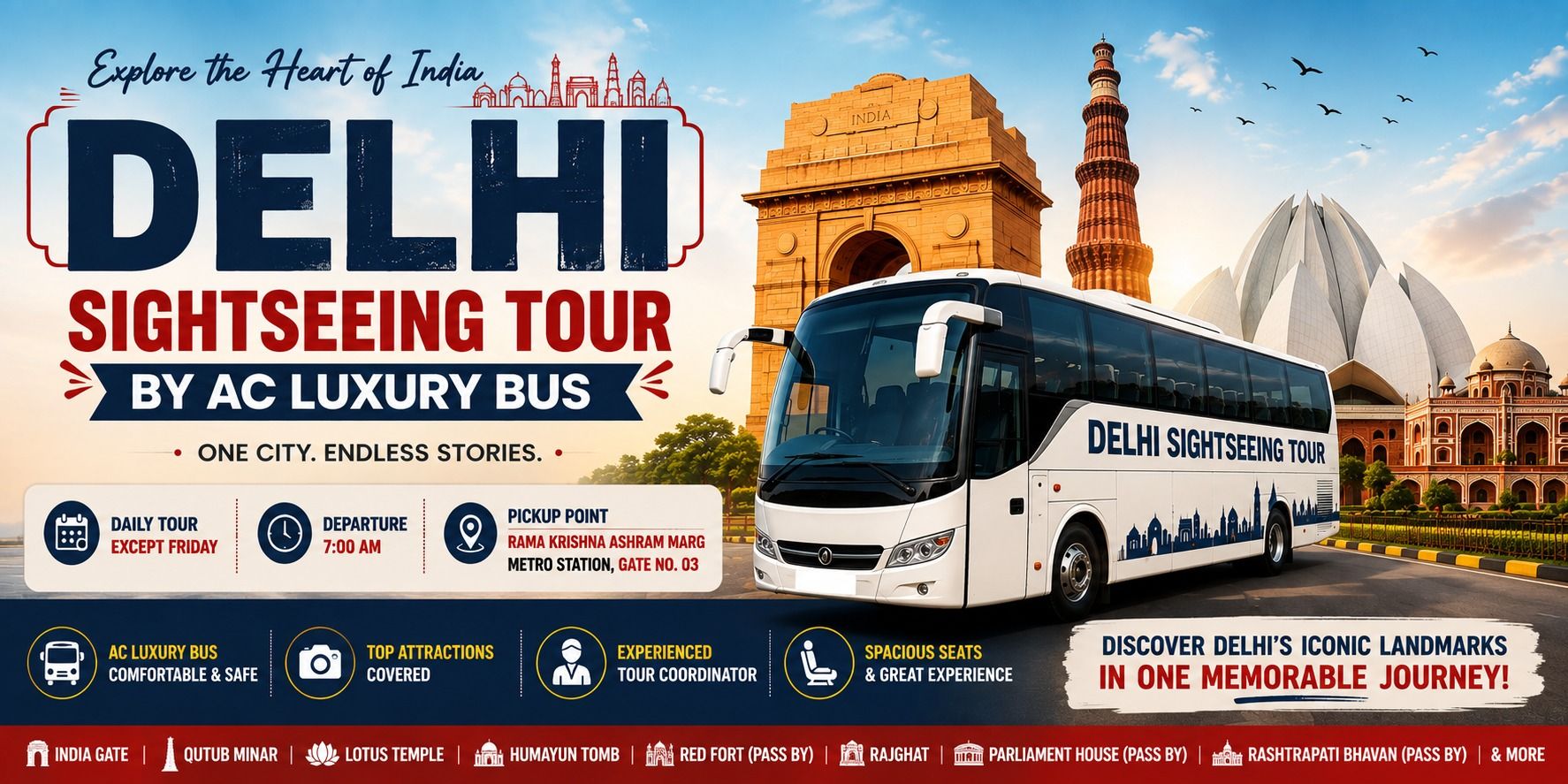 Delhi Darshan By Ac Luxury Bus