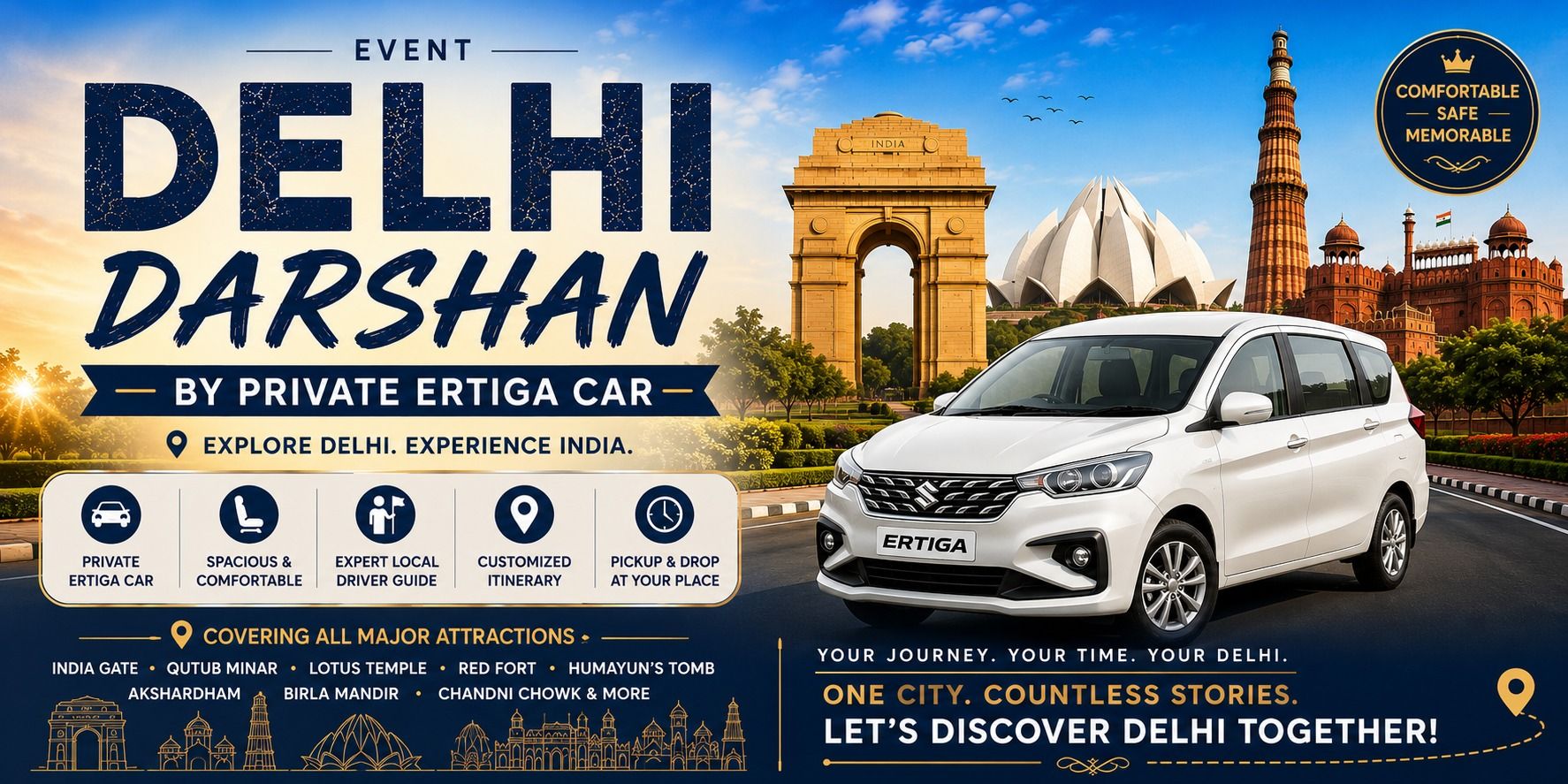 DELHI DARSHAN TOUR BY ERTIGA CAR