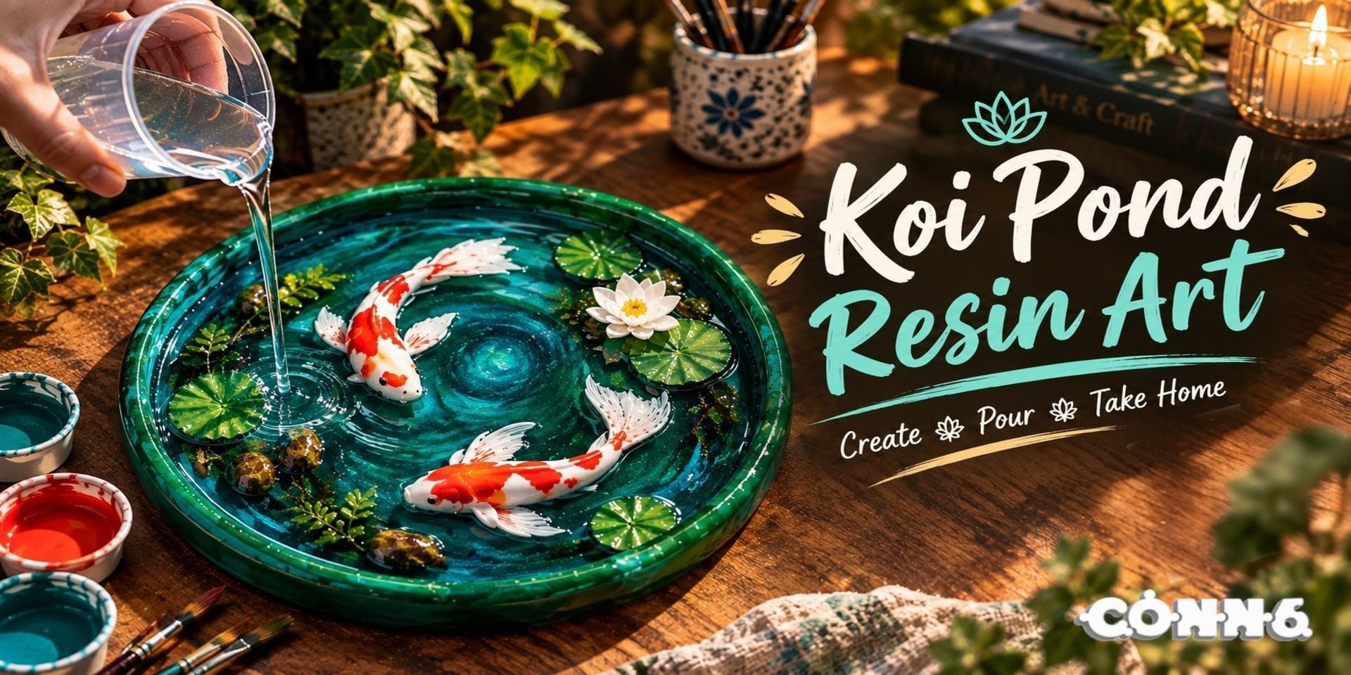 Koi Pond Resin Art