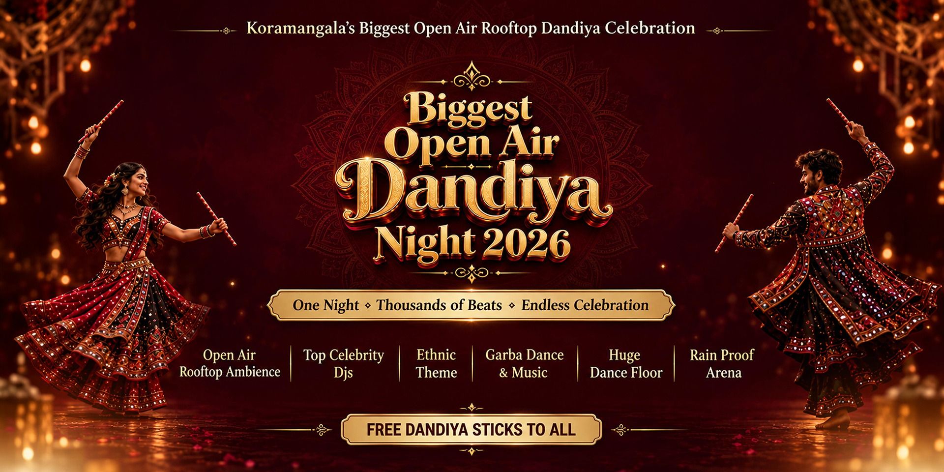 Kormangala Biggest Open Air Dandiya Celebration in Bengaluru