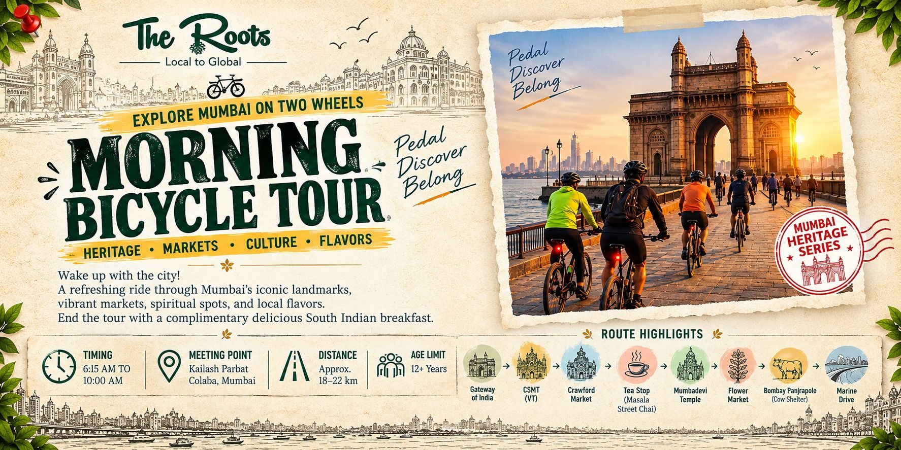 Morning Bicycle Tour in Mumbai