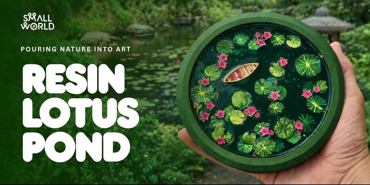 Resin lotus pond Art